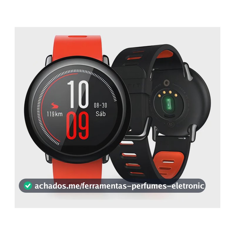 Relógio inteligente Amazfit Pace Orange, 2 GB, cor de malha GPS, cor da moldura laranja, cor preta, cor preta