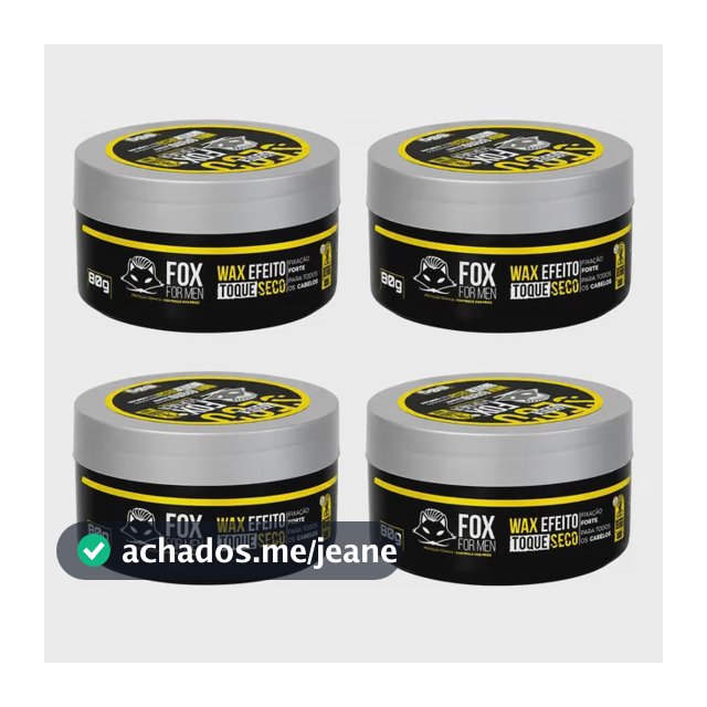 Kit 4 Pasta Modeladora Toque Seco Fox For Men Masculino 80g