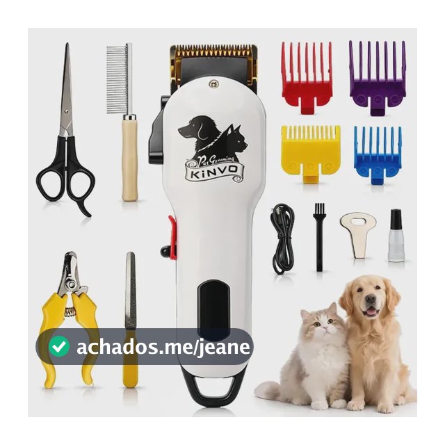 Máquina de Tosa KiNVO Profissional Sem Fio para Cães e Gatos, com Display LED e Acessórios
