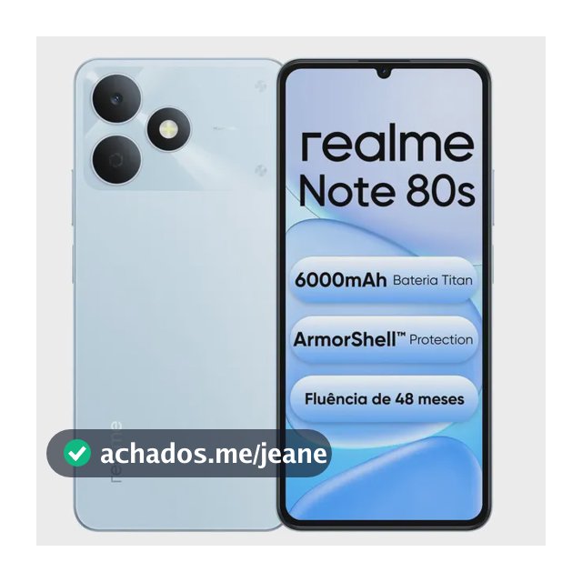 Celular Smartphone Realme Note 80s 128gb 4gb Ram Dual Sim Azul Bateria 6000mah Ultrafino 7,94 Mm Resistência À Poeira E Água Ip54