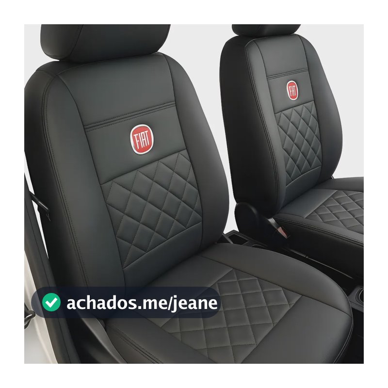 Capa Premium Couro 100 % Banco Carro Fiat Strada Cs Preto