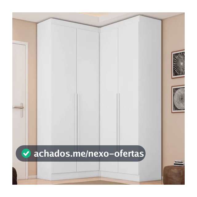 Guarda-roupa Dormitório Casal Canto Com 4 Portas Versatille Branco