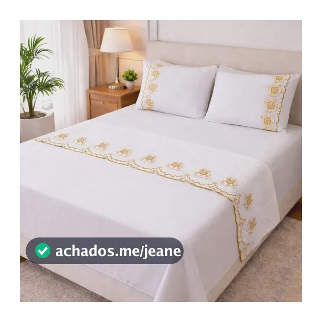 Jg De Lençol Diamante Casal Queen 4 Peças Bordado 400 Fios