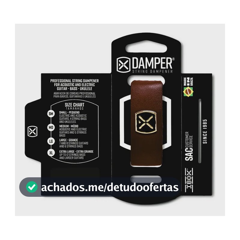 Abafador De Cordas Para Guitarra/baixo/violão Damper Marrom Small - SM