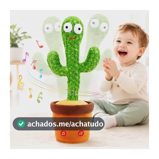 Brinquedo Musical Cacto Dançante Repetidor De Voz Para Bebê