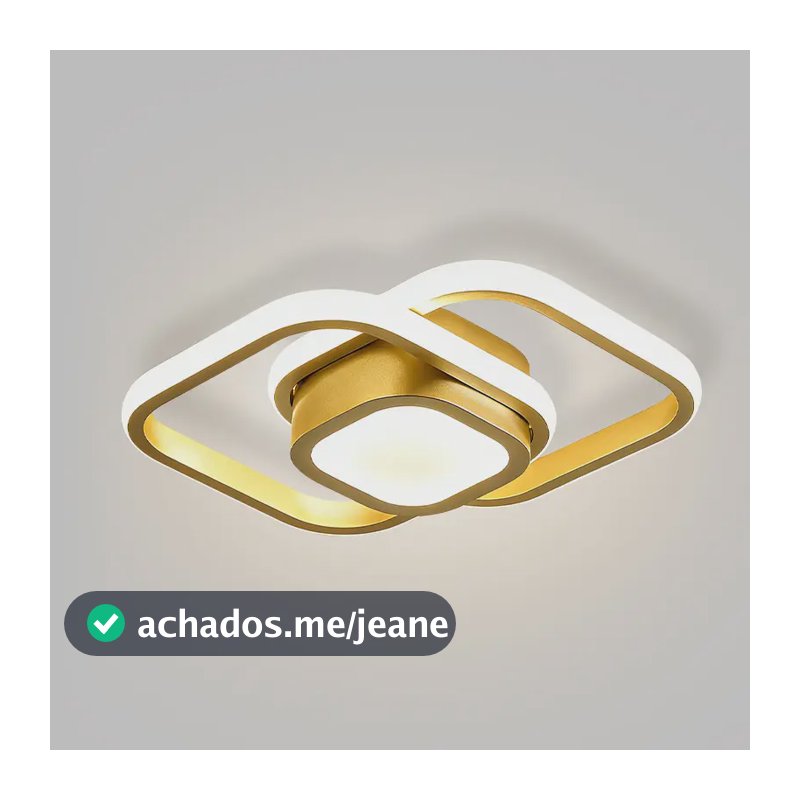 Luminária Teto Led,paflon Sobrepor Moderna Banheiro Sala3em1 127/220v Dourado