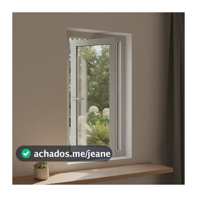 Capelinha Janela Pivotante 100x40cm Aluminio Branco Linha 25 Branco Incolor