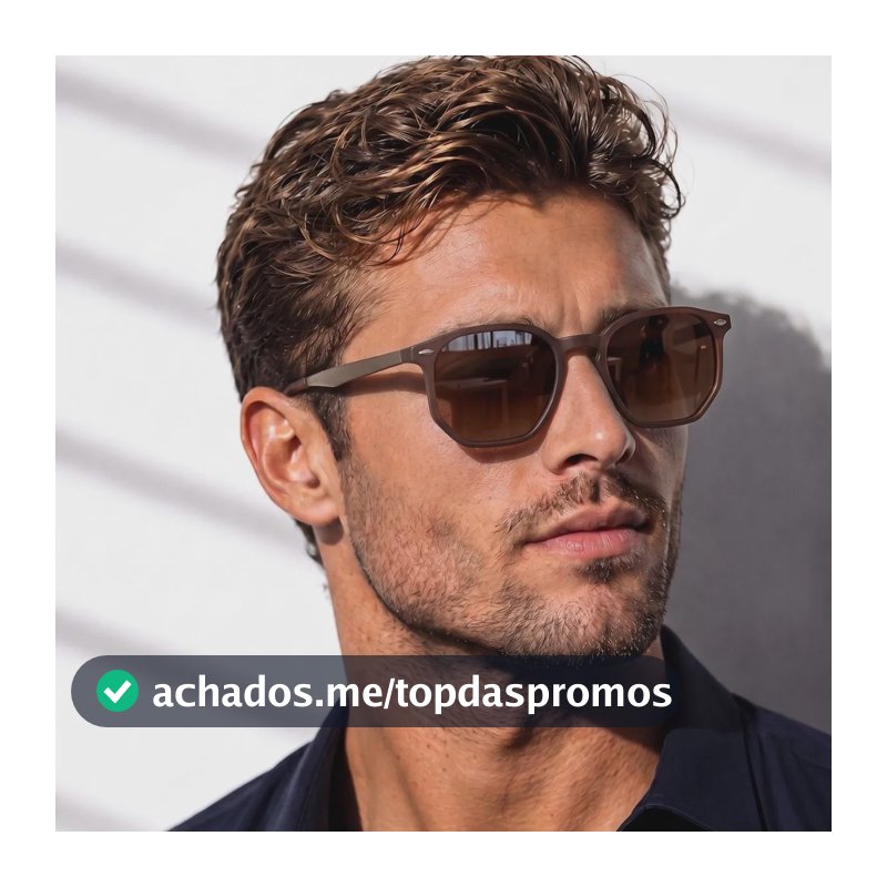 Óculos De Sol Escuro Masculino Unissex Tendencia Premium Armação Marrom/ Lente Degrade Marrom