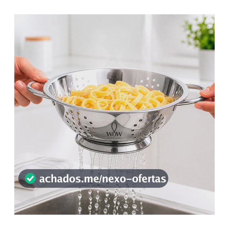 Escorredor De Macarrão Inox Lavador De Arroz Wow World Of Wonders