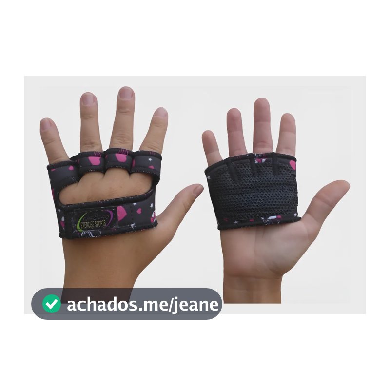 Luva Academia Palmar de Neoprene para Musculação com Estampa Caveirinha Preta