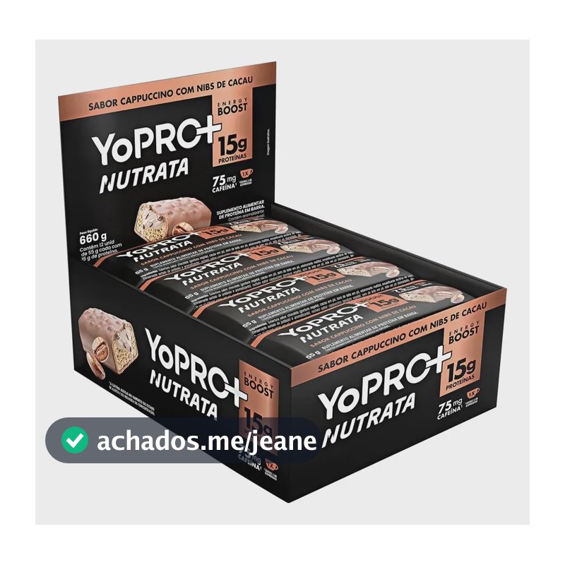 Barra De Proteina Yopro 55g Display 12un Nutrata Cappuccino Capuccino