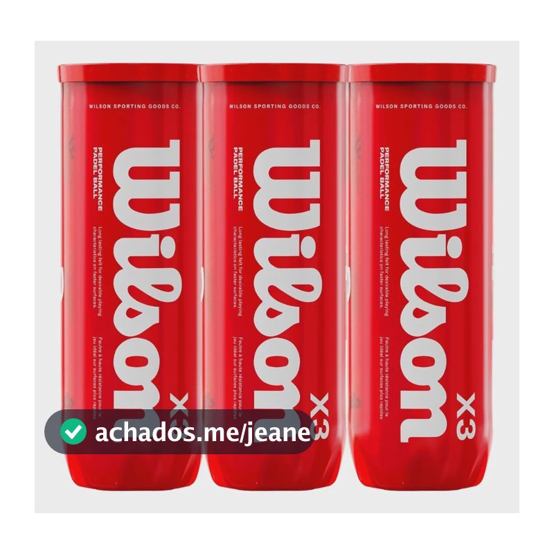 Kit C/ 9 Bolas De Padel Performance X3 Wilson - 3 Tubos Vermelho