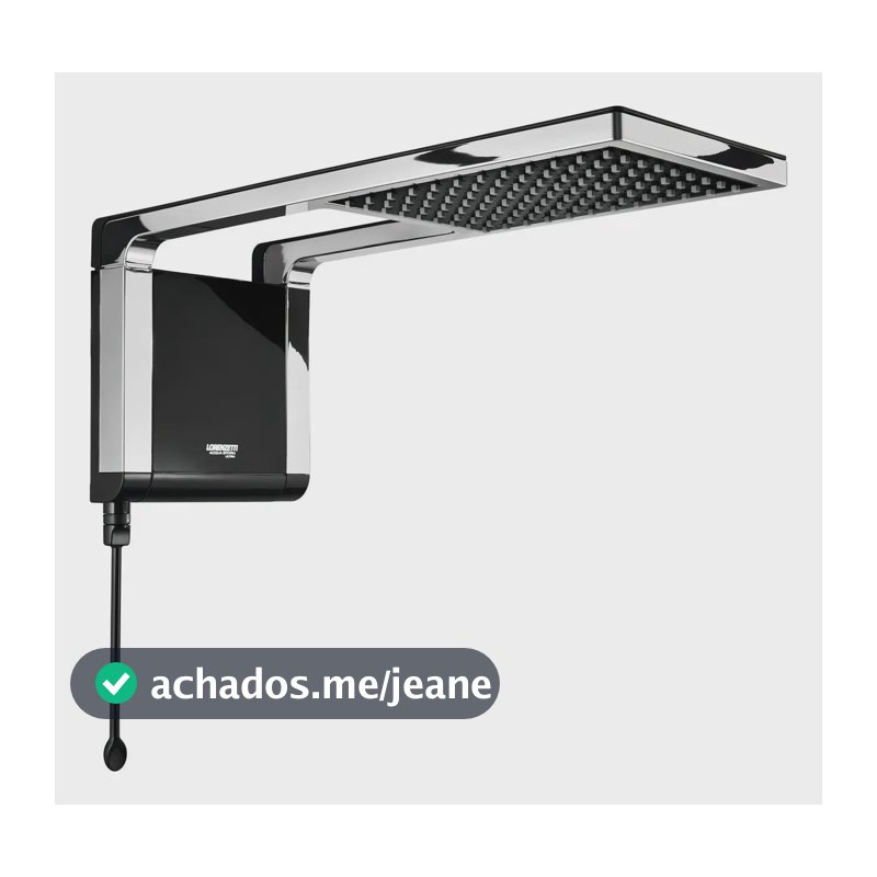 Chuveiro Eletrônico Lorenzetti 7800W Acqua Storm Ultra Preto/cromado