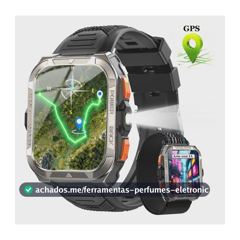 Smartwatch Blackview W80PRO Tela 2.1 Bluetooth IP68 Preto Bateria 900mAh Militar