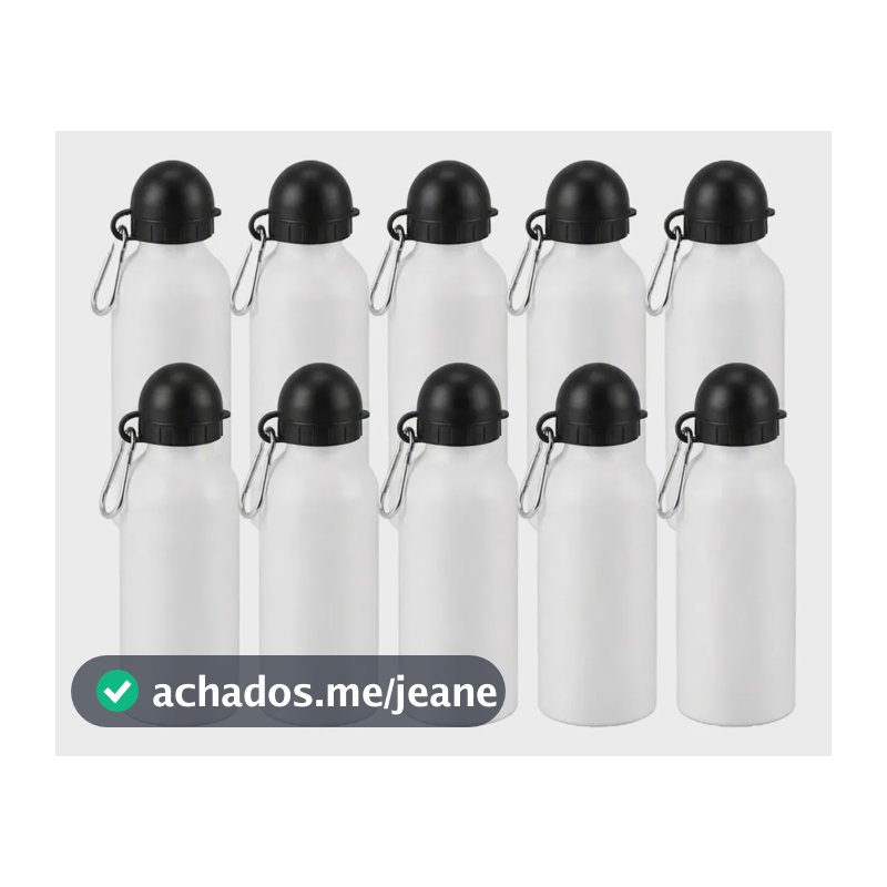 10 Squeeze Garrafa De Aluminio 500ml P/ Sublimação Academia Branco