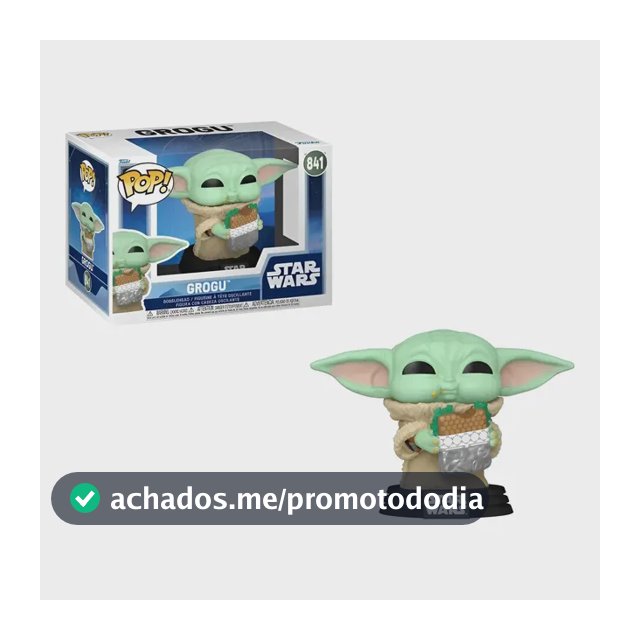 Boneco Funko Pop Star Wars Mandalorian E Grogu Comendo #841
