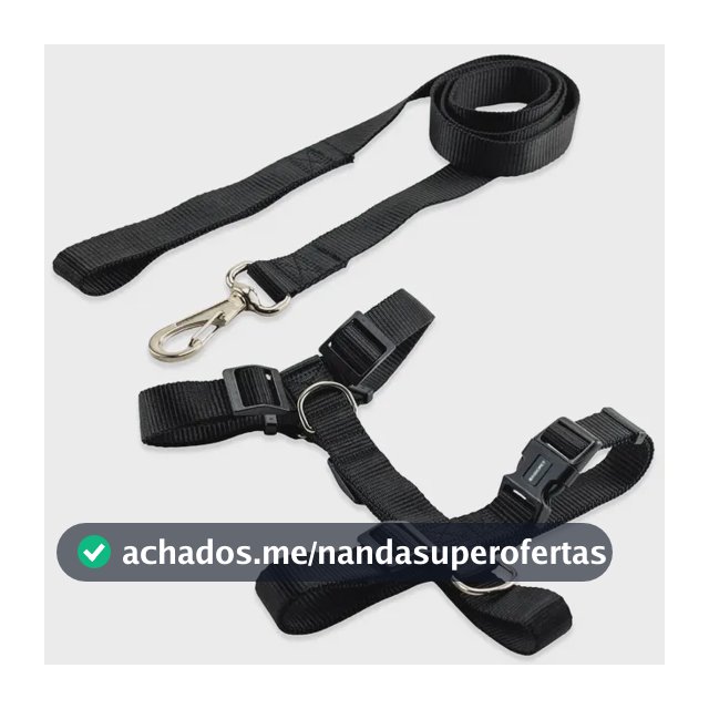 Coleira Peitoral Com Guia Para Cachorro Pet Cães Blisdog Cor Preto Tamanho Médio