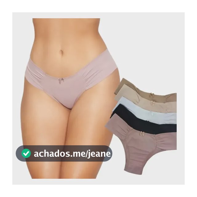 Kit 5 Calcinha Tanga Lateral Duplo Lingerie Invisível