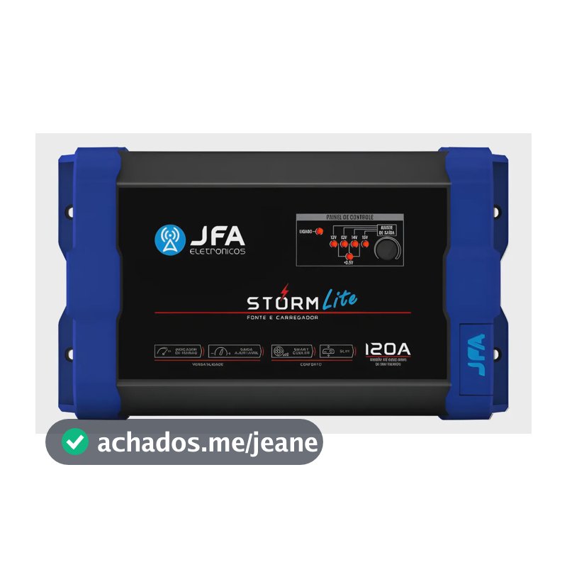 Fonte Carregador Automotivo Jfa 120a Storm Lite 12v Bivolt Preto