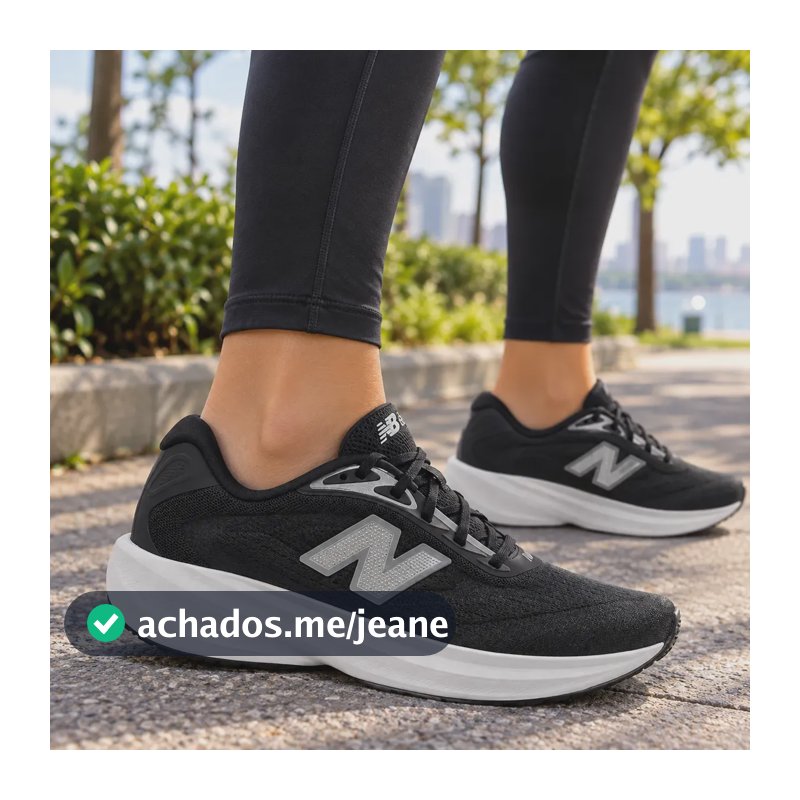Tênis New Balance Feminino Fresh Foam 680v9 Esportivo Treino Preto/prata Mesh Respirável 36