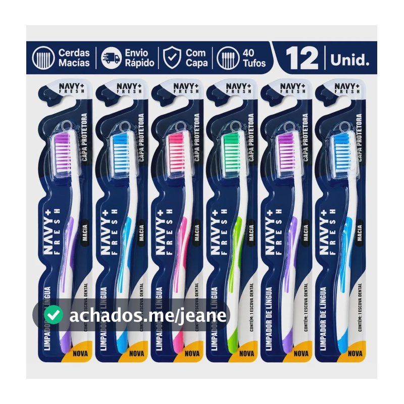 Kit 12 Escovas De Dente Cerdas Macia Branco