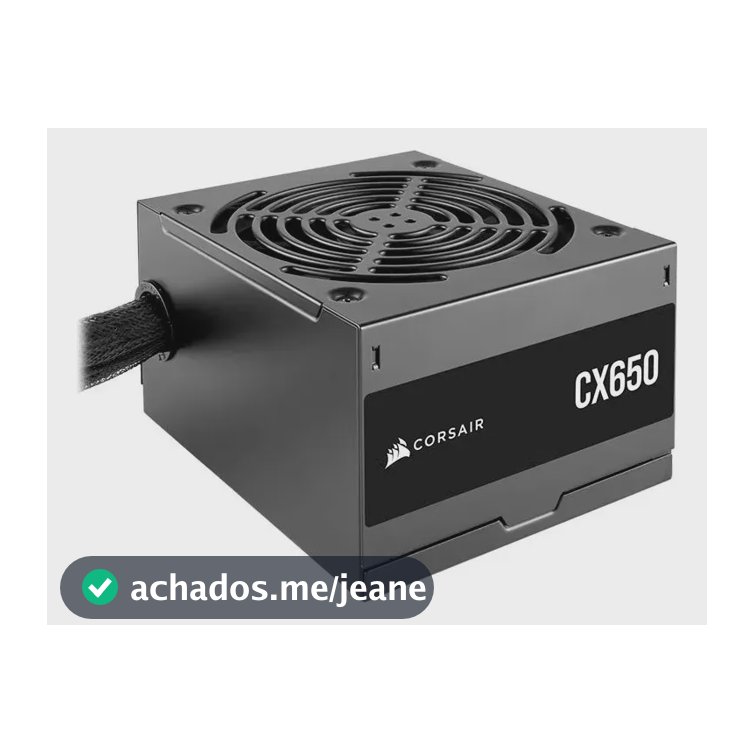 Fonte Corsair CX650, 650W, 80 plus bronze, Preto