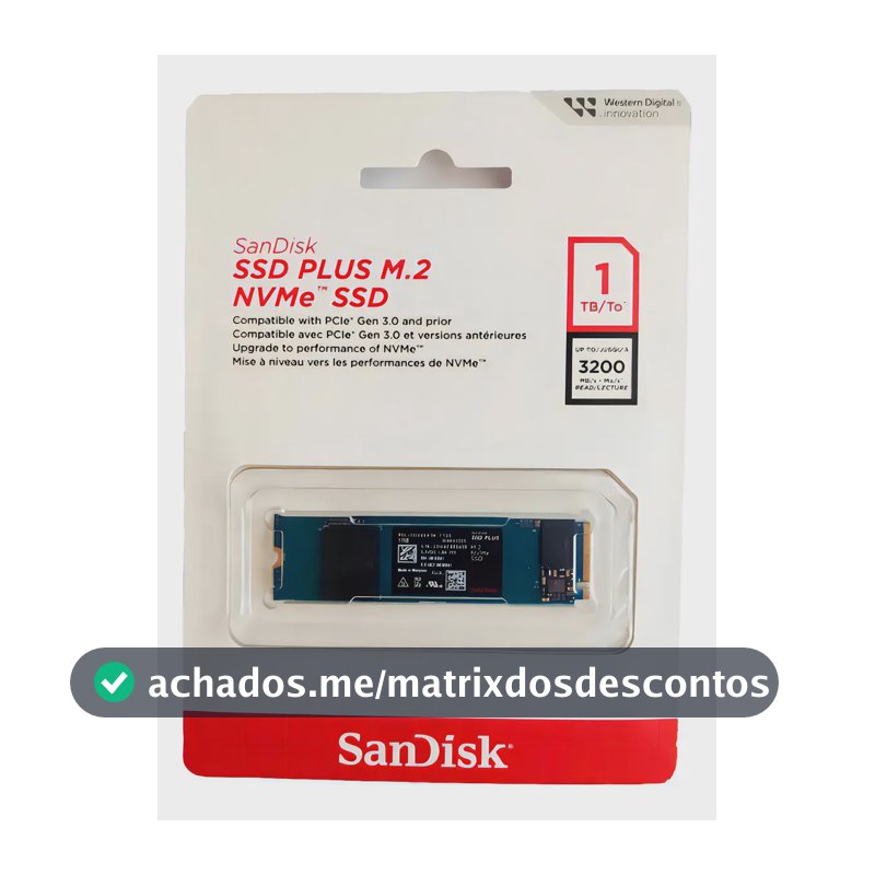 Ssd M.2 1tb Sandisk Plus Nvme 2280