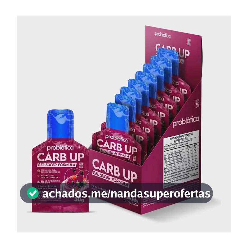 Whey protein Probiótica Carb up Super Fórmula em gel sabor Açaí com guaraná x 30g 10 un