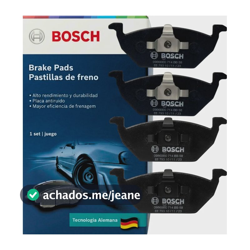 Pastilha De Freio Disco Semimetálicas Jogo Original Bosch Fox 1.6 Dianteiro 2014 À 2018