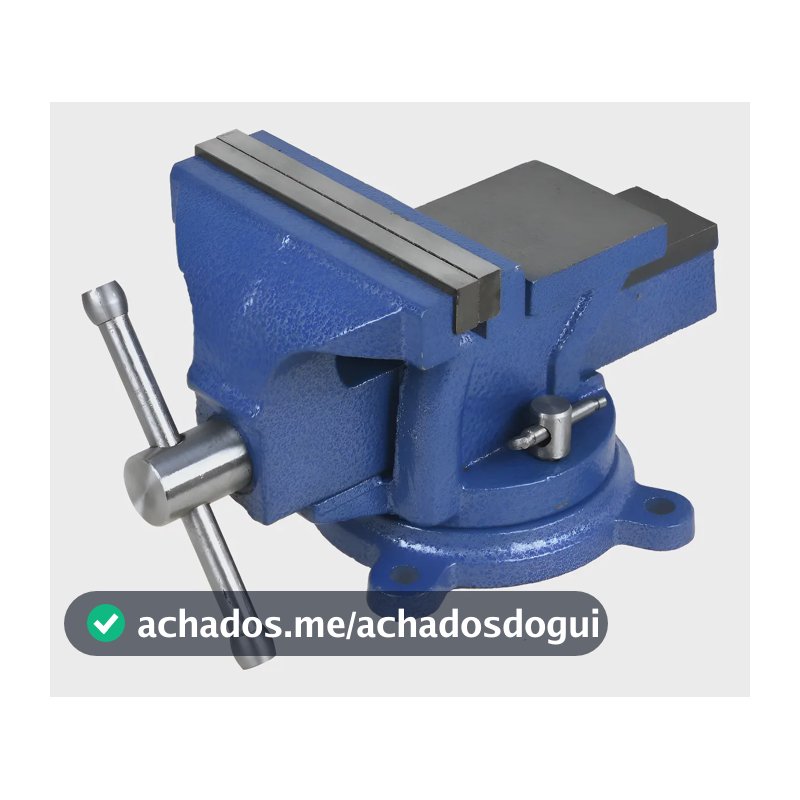Morsa Torno De Bancada N°5 Profissional Com Mordente Fixo Azul