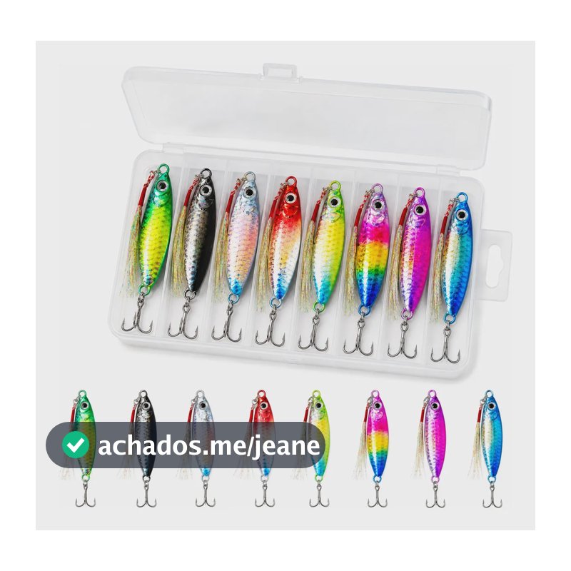 Kit 8 Isca Artificial Superficie Tucunaré Dourado Com Estojo