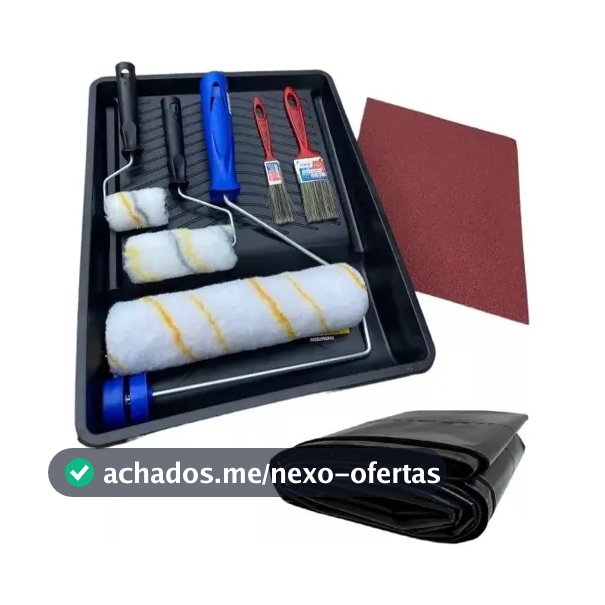 Kit Pintura de Parede Multimarcas 13 Peças Rolo Lã e Pincel