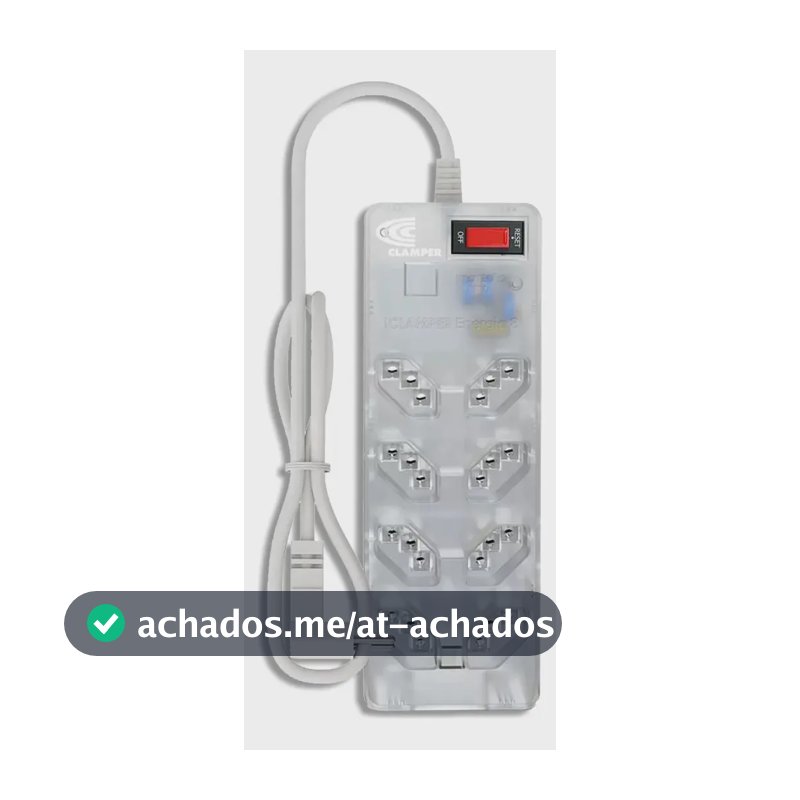 Filtro de Linha Clamper Energia 8 Tomadas Bivolt, com DPS e Proteção LCF Transparente