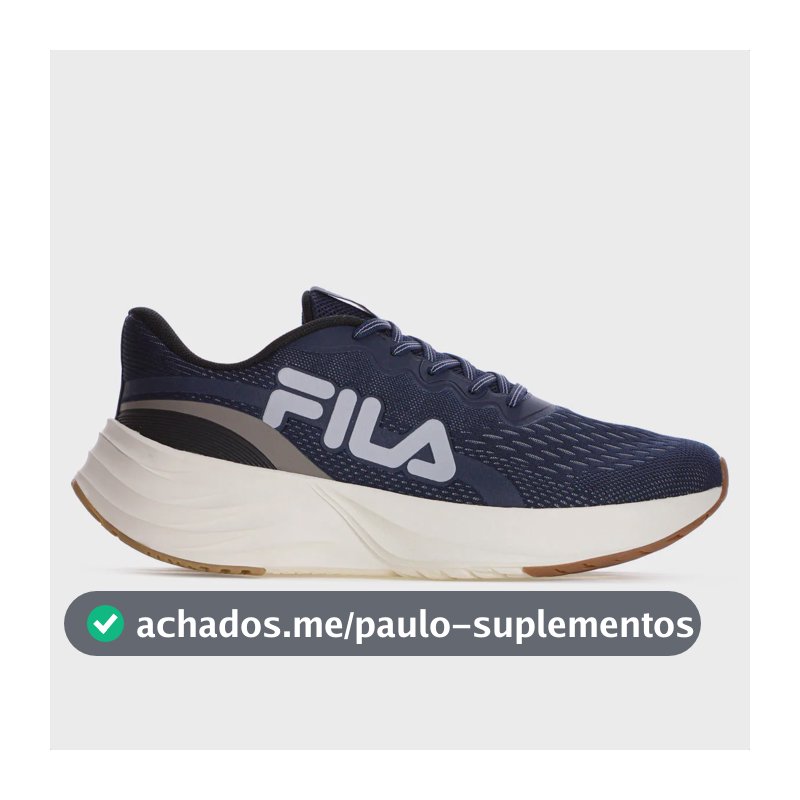 Tênis Fila Corrida Estável Amortecimento Caminhada Azul Azul 41 Br