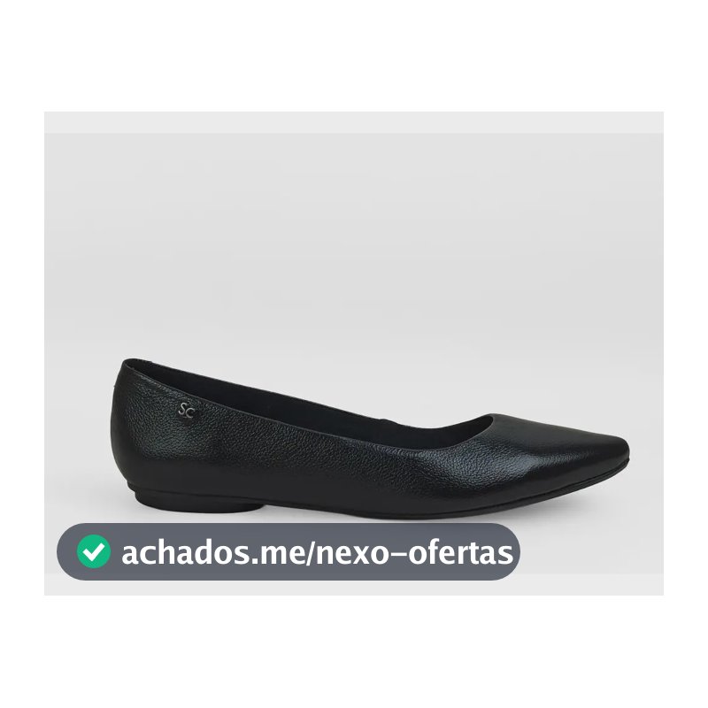 Sapatilha Clássica Bico Fino Couro Confort Legítimo