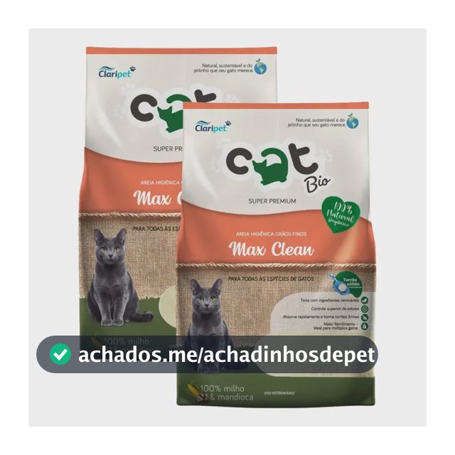 Areia Catbio Biodegradável 8 Kg - Max Clean - Grãos Finos