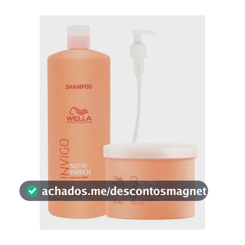 Kit Wella Nutri Enrich Shampoo 1000ml + Máscara 500ml Invigo