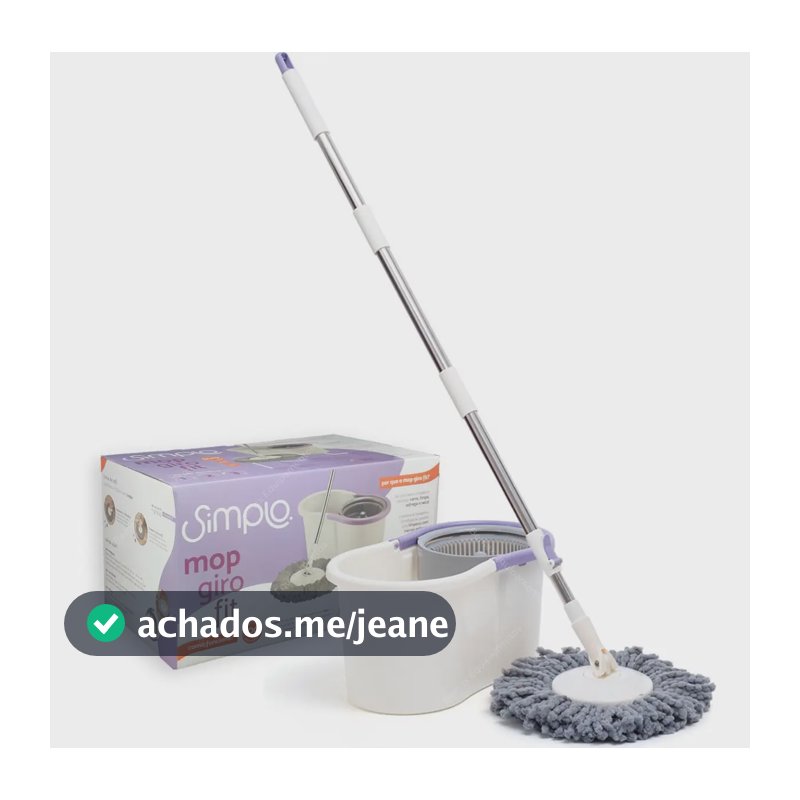 Mop Simplo Mop Giro Fit Com Balde E Esfregao Branco/lilás