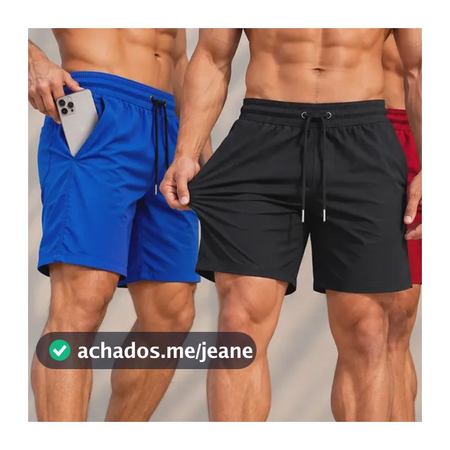 Kit 4 Bermuda Masculino Short Elastano Academia Bolso Casual