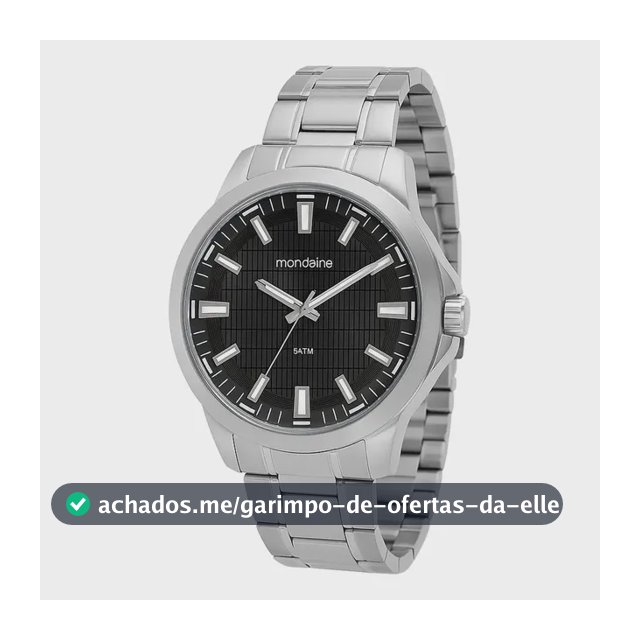 Relógio de pulso Mondaine 99784G0MVNE1 cor prateado - fondo preto