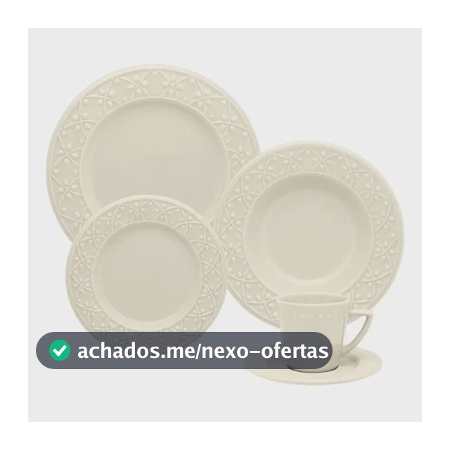 Aparelho De Jantar E Chá,  20 Peças Mendi Marfim Oxford Bege Marfim Liso Com Textura