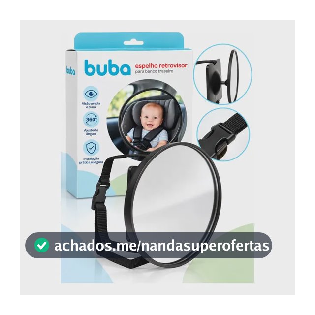 Retrovisor De Bebe Conforto Buba Espelho Interno Redondo