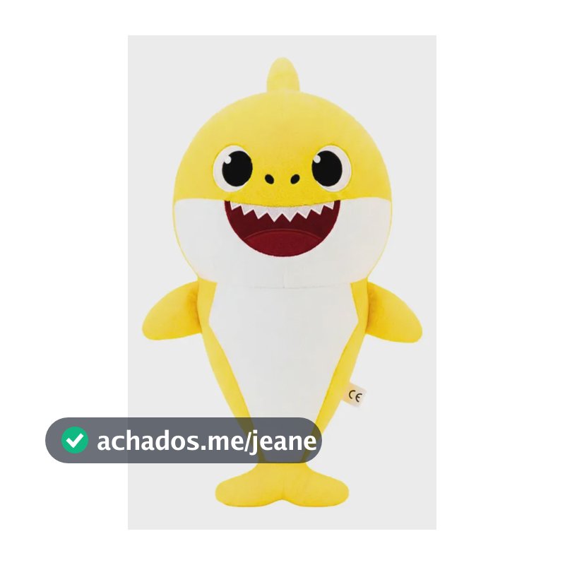 Pelúcia Baby Shark Coleção Bebê Antialérgico Musical Com Led Cor Amarelo