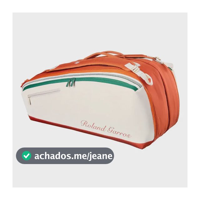 Raqueteira Wilson Roland Garros 2026 9 Raquetes Cream Bege