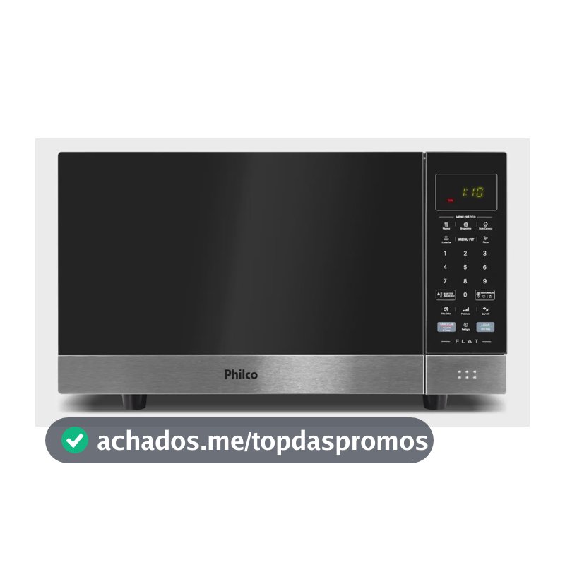 Micro-Ondas PMO30F Flat 28L Preto Espelhado Philco 220V
