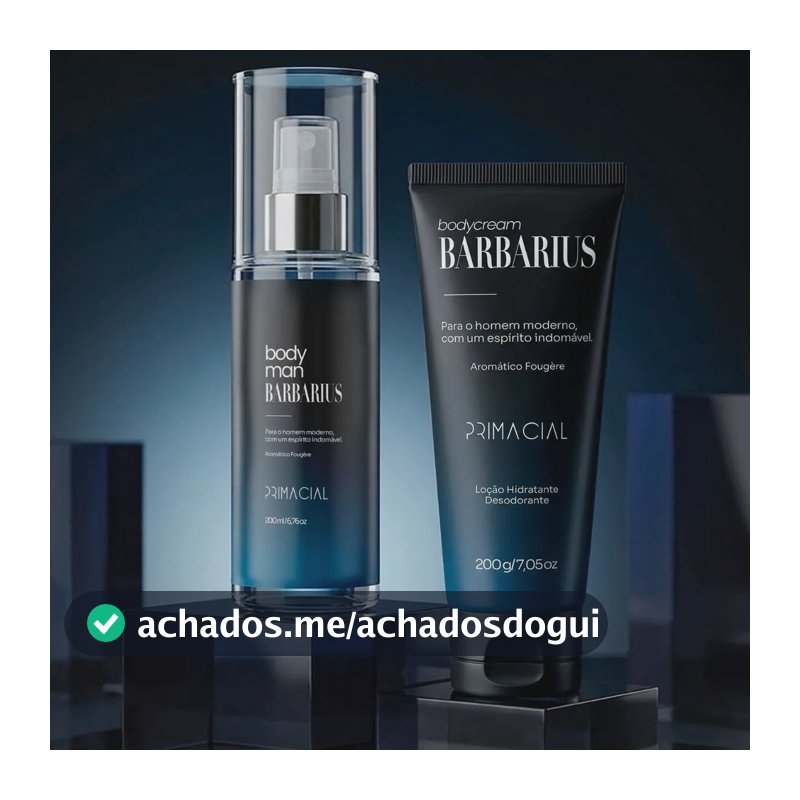 Kit Body Splash Barbarius + Hidratante Desodorante Masculino