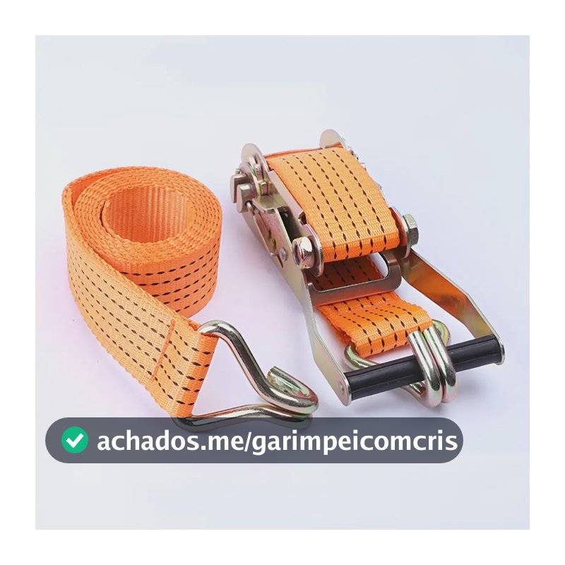 Cinta Catraca Carga 5 Toneladas 10 Metros Caminhão Amarrar Cor Laranja S-Forte