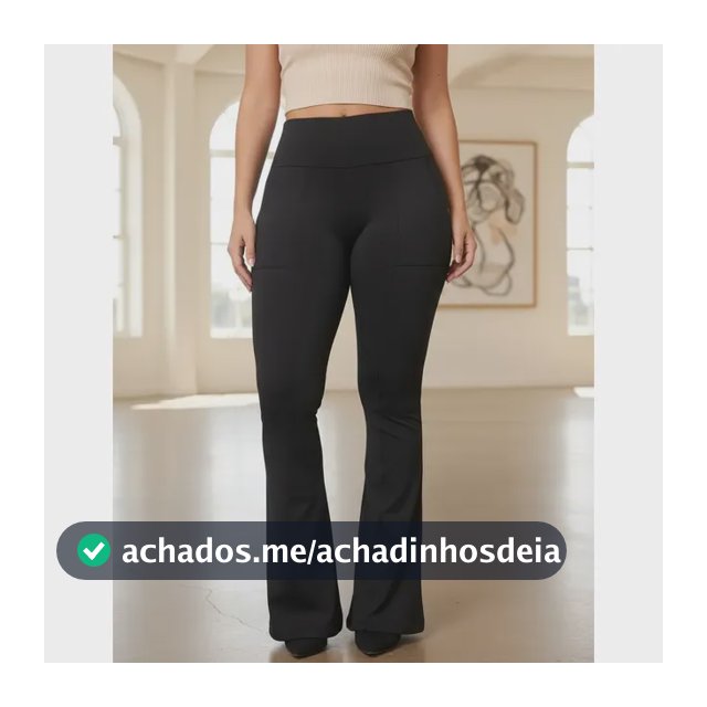Calça Feminina Legging Flare Flanelada Cintura Alta E Lycra