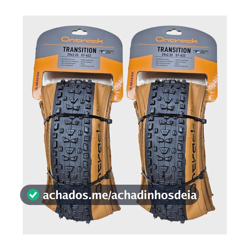 2 Pneu 29x2.25 Kevlar Tubeless Ontrack Transition Mtb 60tpi Preto