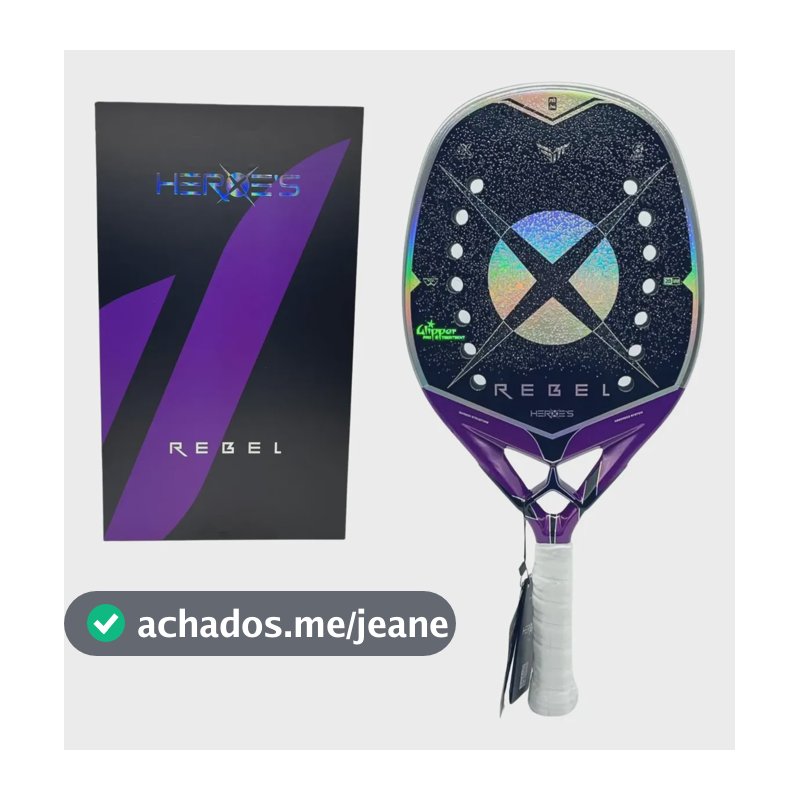 Raquete Beach Tennis Heroes Rebel 2026 3k Tratamento Glipper Rebel 2026 Com Glipper